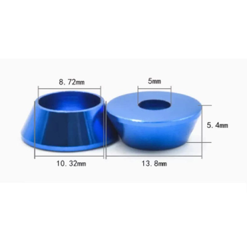 Alextend 50pcs M5 Cone Cup Washers Anodized Aluminum Alloy Screw Gasket Countersunk Washers (Dark Blue) - Image 2